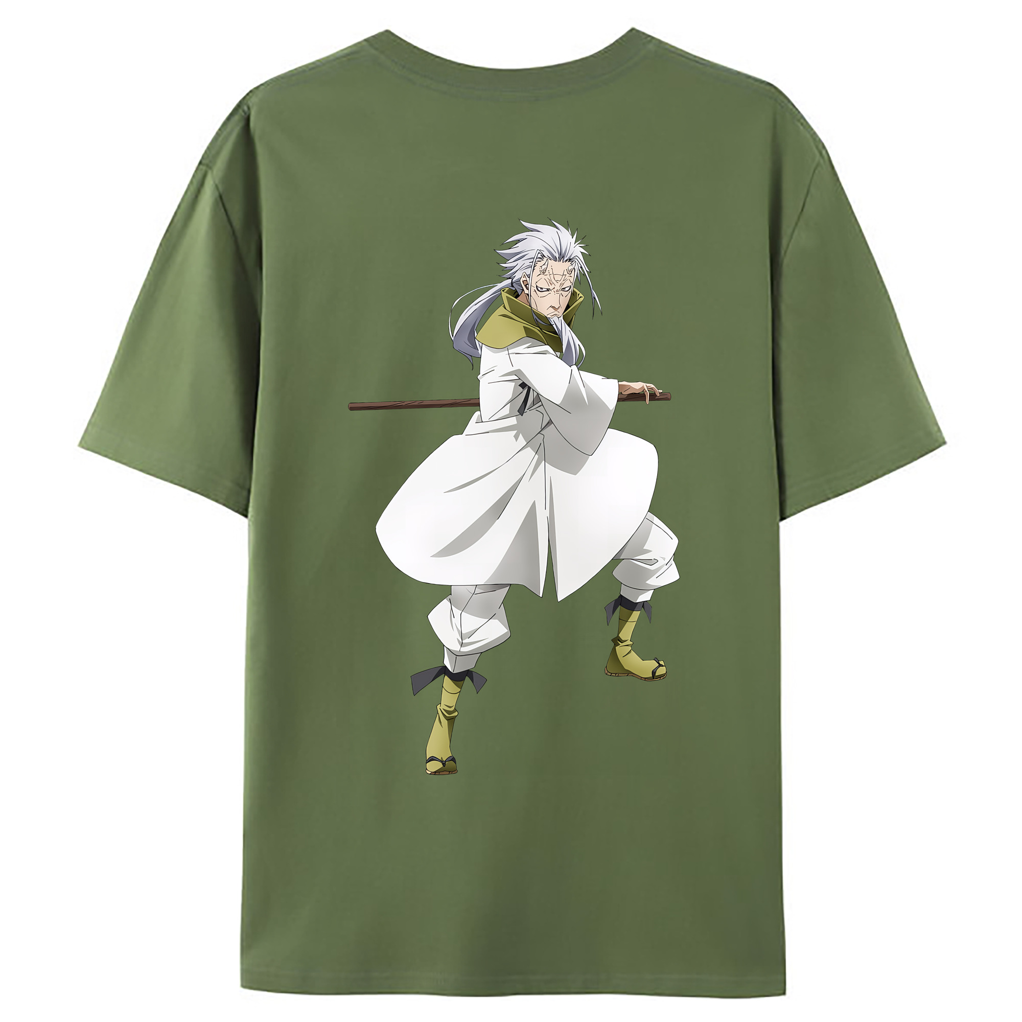 （画像用） 転スラ Regarding Reincarnated to Slime 綿100％ メンズ半袖Tシャツ（バックプリント） 通気性